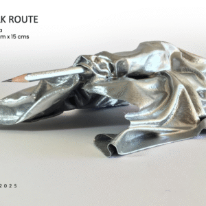 Andrés Camelo Visual Artist Pen+Metal Paint + Silk + Concrete + 30 ms x 35cm x 15 cms 2023